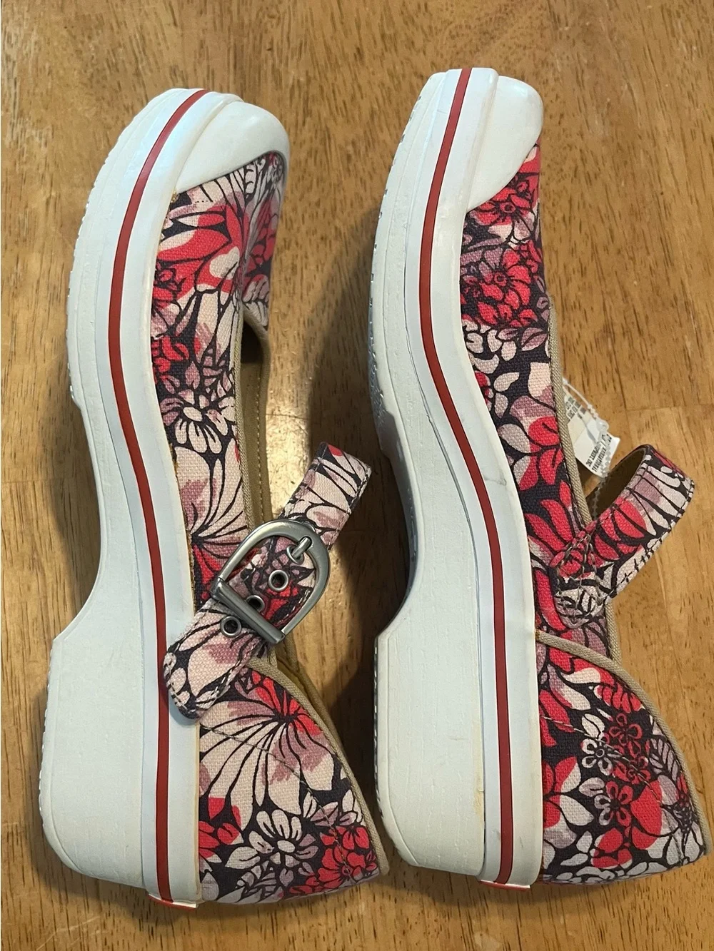 Dansko Valerie Vegan Floral Mary Jane Clogs Size 39 US 8.5-9 Pink Red